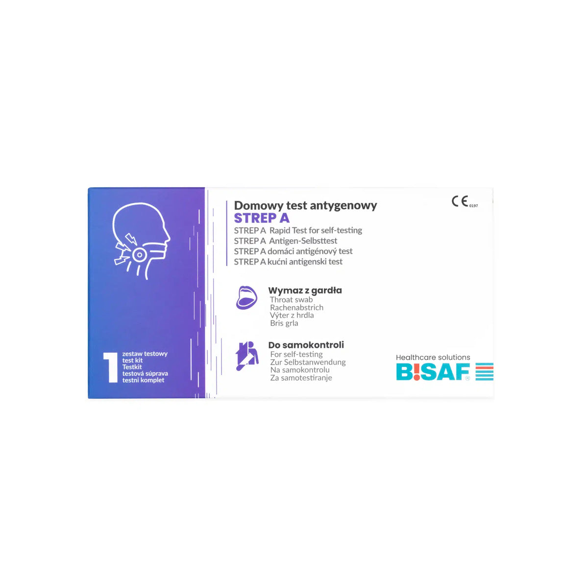 BISAF Streptokokken-A-Test - 1 Stück | Bakterielle Halsschmerzen und Scharlach