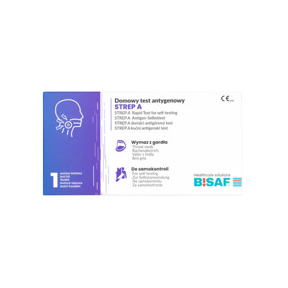 BISAF Streptokokken-A-Test - 1 Stück | Bakterielle Halsschmerzen und Scharlach