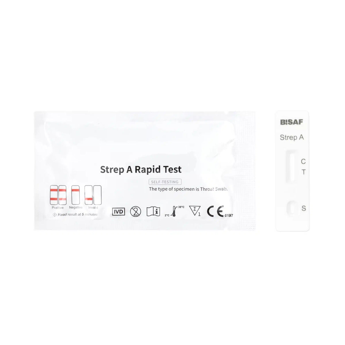 BISAF Streptokokken-A-Test - 1 Stück | Bakterielle Halsschmerzen und Scharlach