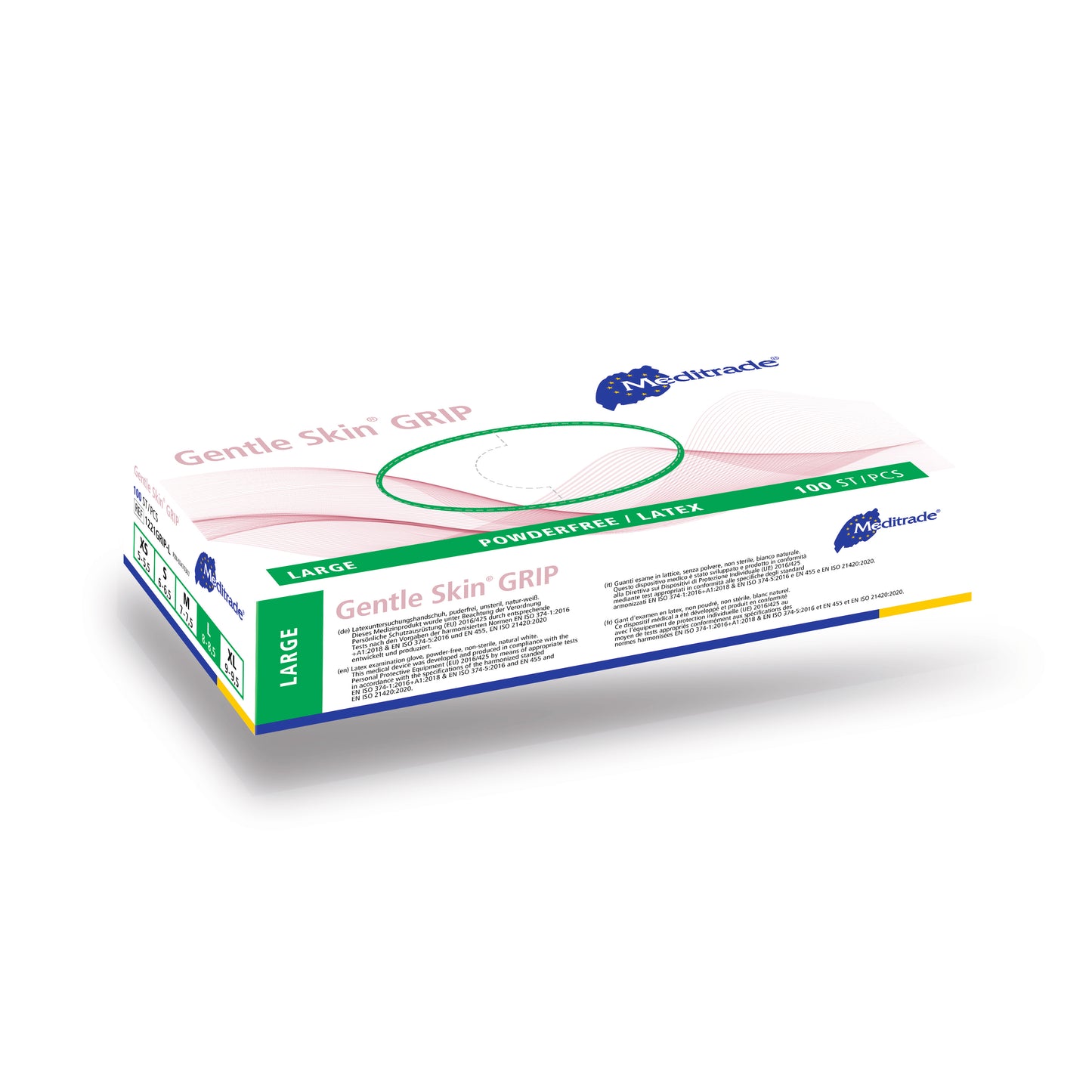 Meditrade Gentle Skin® grip Latex Untersuchungshandschuhe